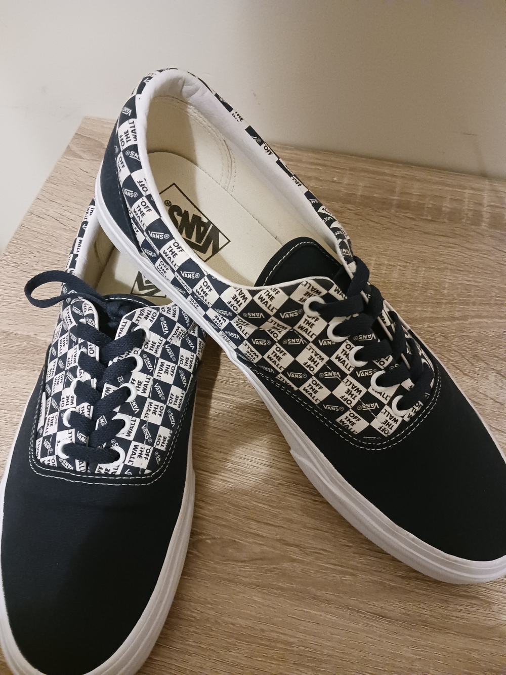 Vans Men's Navy Blue Checkerboard Canvas Sneakers